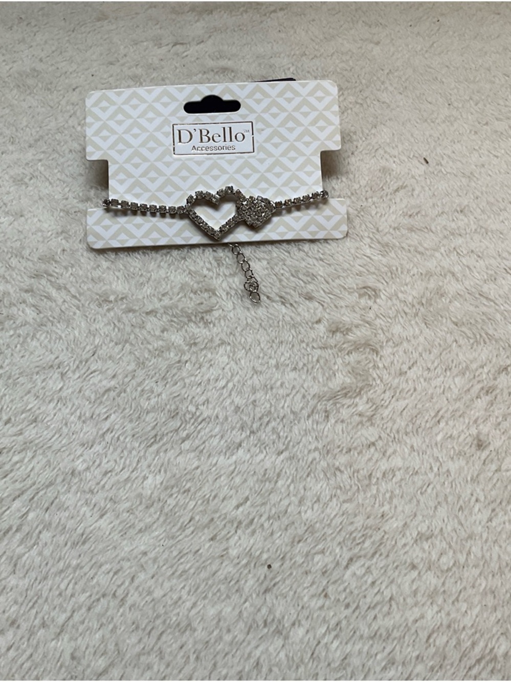 D'Bello Silver Heart Crystal Bracelet - Sparkling Silver Hearts
